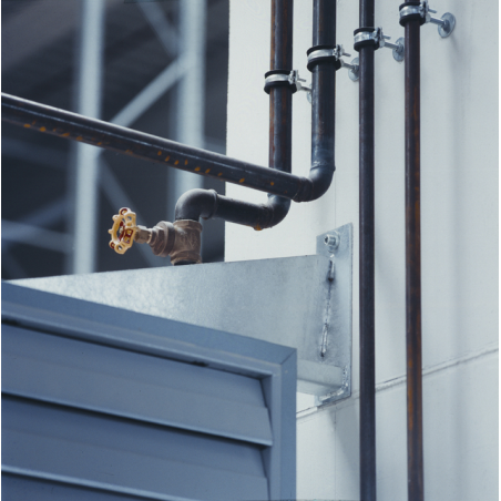 Abrazadera metálica reforzada isofónica M8+M10 tipo RI Ø 60 mm acero cincado