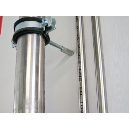 Abrazadera metálica reforzada isofónica M8+M10 tipo RI Ø 60 mm acero cincado